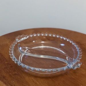 Imperial Glass Candlewick Small Round Divided Relish Dish